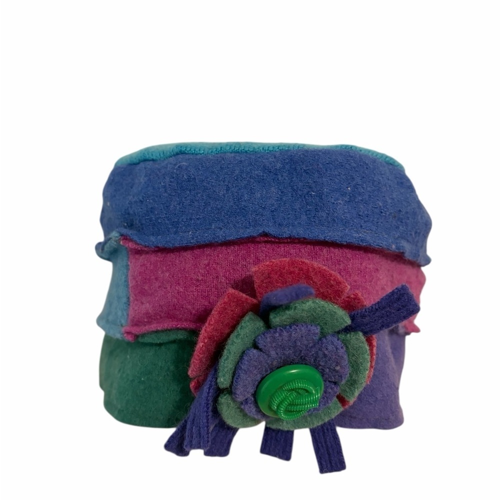 Baabaazuxu Women's Hat w Flower Accent Cloche Sweater Hat Retro‎ Patchwork